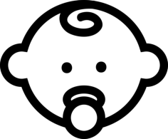 Baby Head Outline With Pacifier Outline Svg File, Free Vectors File
